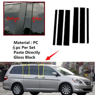 Decal Covers Door Trim Pillar Posts Gloss Black Fit For Honda Odyssey 2005-2010 - Изображение 1 из 4