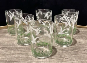 1930s Vintage Duck Glass Set of 6 glasses 6 oz glasses - Picture 1 of 5