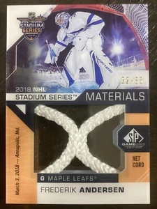 Frederik Andersen 2018-19 UD SP Game Used Stadium Series Materials Net Cord #/35 - Bild 1 von 3