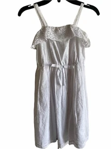 Bloom de june fille Dress Girls 8 White Cotton Beachy Sundress - Picture 1 of 6