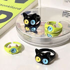 New Cute Green Monster Rings Fashion Sweet Two Color Cat Eyes Open Couple Ring
