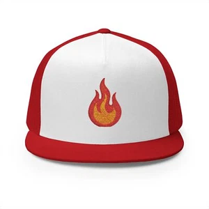 Embroidered Flames Trucker Cap | Casual Style, Perfect Gift, Outdoor Adventures, - Picture 1 of 15