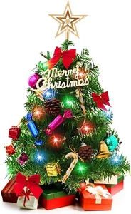 20 Inch Tabletop Christmas Tree with Led Lights,Artificial Mini Christmas Tree - Picture 1 of 7
