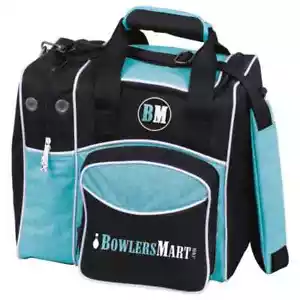 BowlersMart Curve 1 Ball Single Tote Black Teal Bowling Bag - Picture 1 of 1