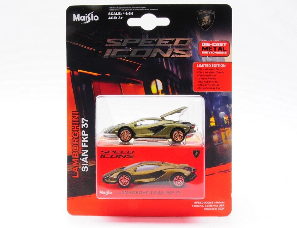 Modellino auto scala 1:64 Maisto  SPEED ICONS LAMBORGHINI SIAN FKP 37  GREEN ... - Immagine 1 di 1
