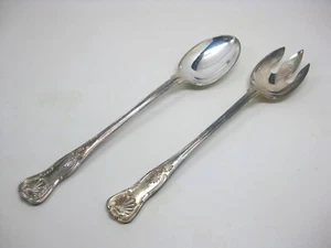 Vintage 13" F.B. Rogers Silver Silverplated Salad Serving Fork & Spoon ITALY - Picture 1 of 7