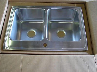 ELKAY DLRQ3322101 LUSTERTONE CUENCO PROFUNDO DOBLE LAVABO FREGADERO DE COCINA ***NUEVO EN CAJA*** Foto 1 de 4