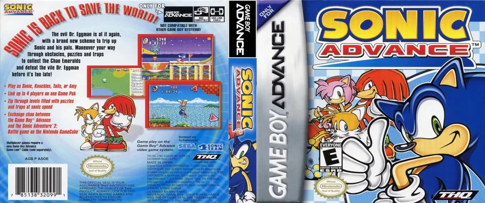 Sonic Advance GBA Cover Art Work Only (No Game) - Image 1 of 1