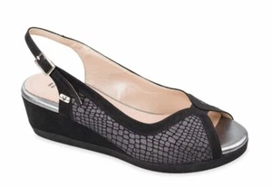 Sandali Valleverde 28150 camoscio nero zeppa 4 cm Made in Italy Listino €75 -20% - Imagen 1 de 1