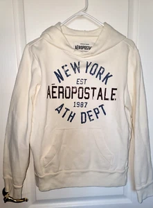 MINT Women's Aeropostale 1987 New York Hoodie off white cream Size Small - Picture 1 of 5