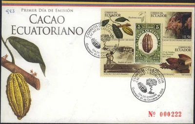 Ecuador 2008 bloque de cacao chocolate como nuevo MNH Foto 1 de 2