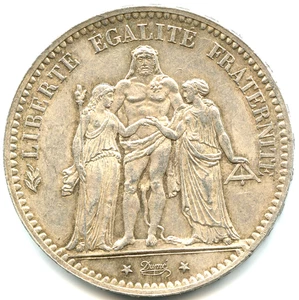 5 francs argent Hercule 1877 A de qualité n°4630 - Imagen 1 de 2
