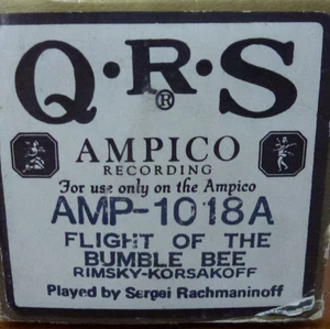 ROLLO REPRODUCTOR AMPICO QRS. VUELO DEL ABEJORRO. P/B SERGEI RACHMANINOFF - Imagen 1 de 2