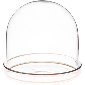 Plymor 4" x 4" Glass Display Dome Cloche w/ Gold Rim (Gold Rim Glass Tray Base) - Picture 1 of 2