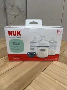 Juego de tres biberones Nuk Simply Natural de flujo lento de 5 oz con chupete - NUEVO - Imagen 1 de 2