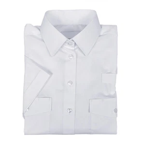 Ladies White Short Sleeve Police Uniform Shirt with Epaulettes - Picture 1 of 4