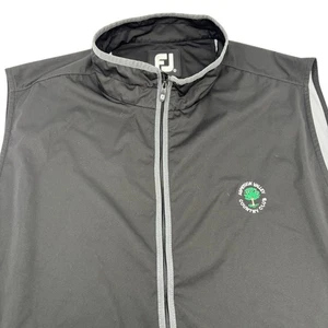 Footjoy Mens Large Solid Black Full Zip Polyester Golf Vest - Picture 1 of 6