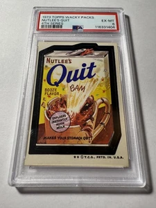 1973 Topps Wacky Packs Nutlee's Quit - 4th Series PSA 6 EX-MT - Picture 1 of 3