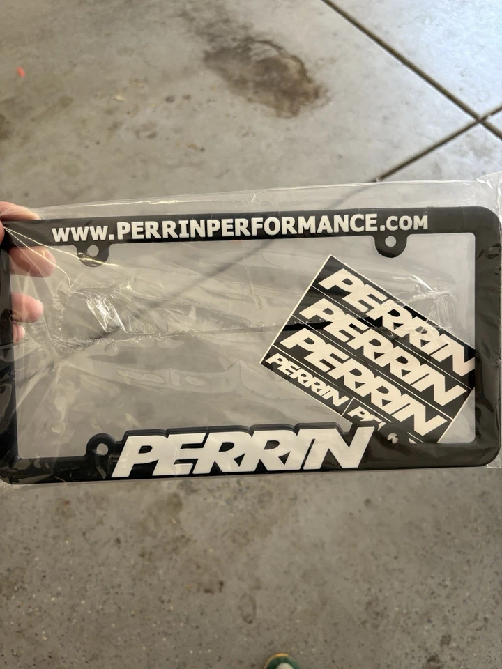 Nuevo marco de matrícula negro JDM Perrin Performance (1) con calcomanía Foto 1 de 1