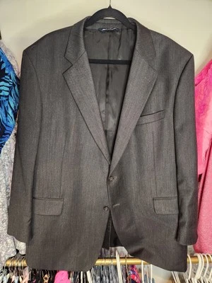 Abrigo deportivo Paul Fredrick para hombre Blazer Chaqueta Espiga Gris Oscuro 48 Regular Foto 1 de 4