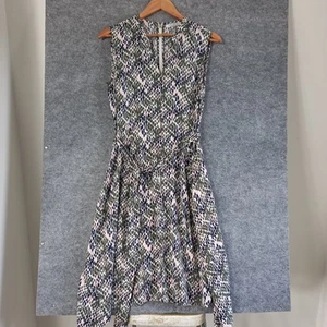 Trenery Dress Womens Size 10 Multi Colour Polka Dot Belted Office Casual Party - Picture 1 of 13
