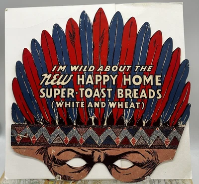 1937 Happy Home Super-Toast Breads Indian Headdress Hall Baking Co. - Image 1 of 4