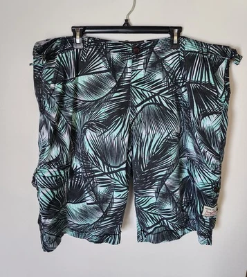 Akoo Brand Men’s Cargo Shorts Size 42 Palm Leaf Tropical Print Multicolor - Image 1 of 4