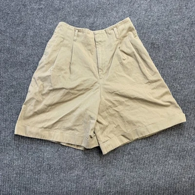 VTG Polo Ralph Lauren Shorts Womens 10 Khaki Twill Pleated High Rise Preppy 90s - Image 1 of 4