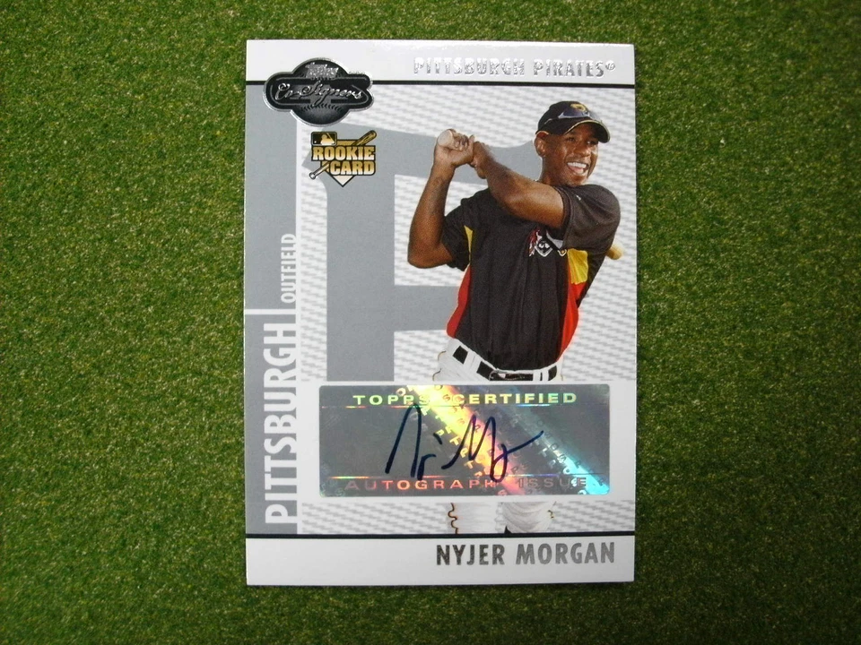 2008 Topps Co Signers Nyjer Morgan rookie autograph Brewers Tony Plush - Image 1 of 1