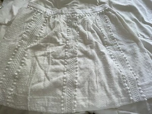 NUEVO CON ETIQUETAS FALDA POM POM SUIZA PUNTO J CREW EN BLANCO TALLA 6 - Imagen 1 de 12