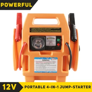 12 V Tragbarer Auto Sprungstarter Luftkompressor Batterie Start Booster Ladegerät Leitungen - Bild 1 von 5