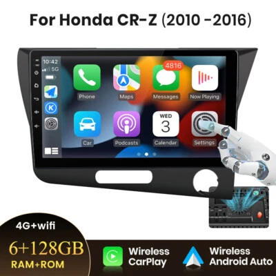 JUNSUN 9"Android13 Carplay Radio Stereo 6+128G For Honda CR-Z 2010-2016 4G DAB+ RDS BT