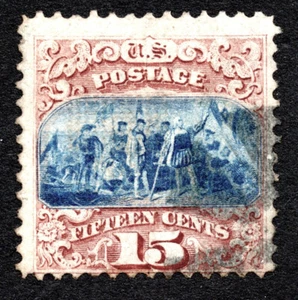 USA 1869 15¢ Landung of Columbus Briefmarke #118 in gebrauchter Erhaltung CV 800 $ - Bild 1 von 3