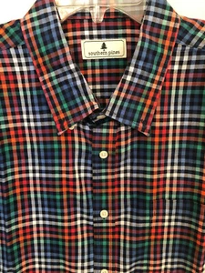 Southern Pines Size XXL Blue Red Plaid One Pocket Long Sleeve Shirt Men Size 2XL - Picture 1 of 4