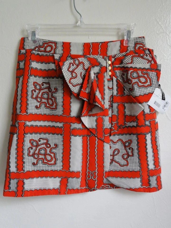 LEIFSDOTTIR COTTON/SILK PEBBLE SKIRT WITH POCKETS, Multicolor, Size 4, MSRP $248 - Image 1 of 1