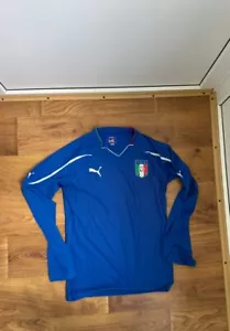 Camiseta deportiva de colección rara 2010-2011 versión de jugador de Italia manga larga visitante para hombre M - Imagen 1 de 5
