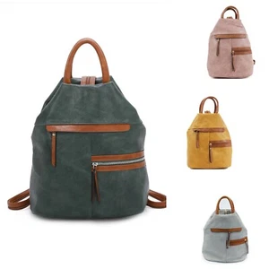 Boutique 2 tone Colour Design S-Medium Backpack Woman Synthetic Leather Back Bag - Picture 1 of 22