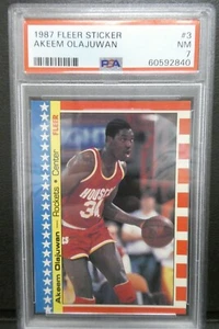 1987 Fleer Sticker Akeem Olajuwan #3 PSA 7 NM - Bild 1 von 2