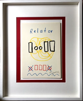 A.R.PENCK  Relator  HAND-SIGNIERT Serigraphie 20x30cm, Zertifikat + Rahmen 55x45 - Bild 1 von 4