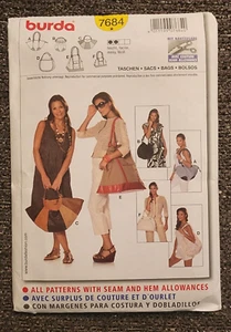 Burda Taschen Schnittmuster #7684 verschiedene Arten von Geldbörsen/Taschen - Bild 1 von 2