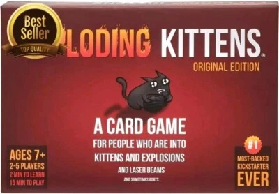 6 MONTHS - 7 YEARS New Exploding Kittens Card Game Original Fun Family Adults & Kids Ages 7+ / UK