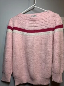 VINTAGE College Point Pullover Damen Small/Medium - siehe Maße Acryl Pinks - Bild 1 von 5
