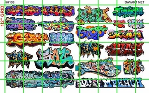 NH103 1/2 Set N MASSSTAB MODERN GRAFFITI URBAN KENNZEICHNUNG für ZÜGE BAUEN MEHR - Bild 1 von 2