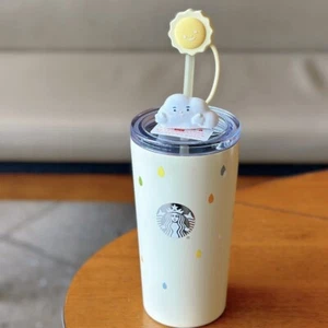 Starbucks 2024 China Summer Rain or Shine Yellow Cloud Topper 26oz SS Tumbler - Picture 1 of 1