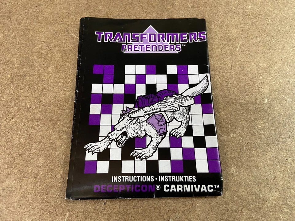 Transformers G1 1988 CARNIVAC pretenders instruction booklet manual - Image 1 of 1