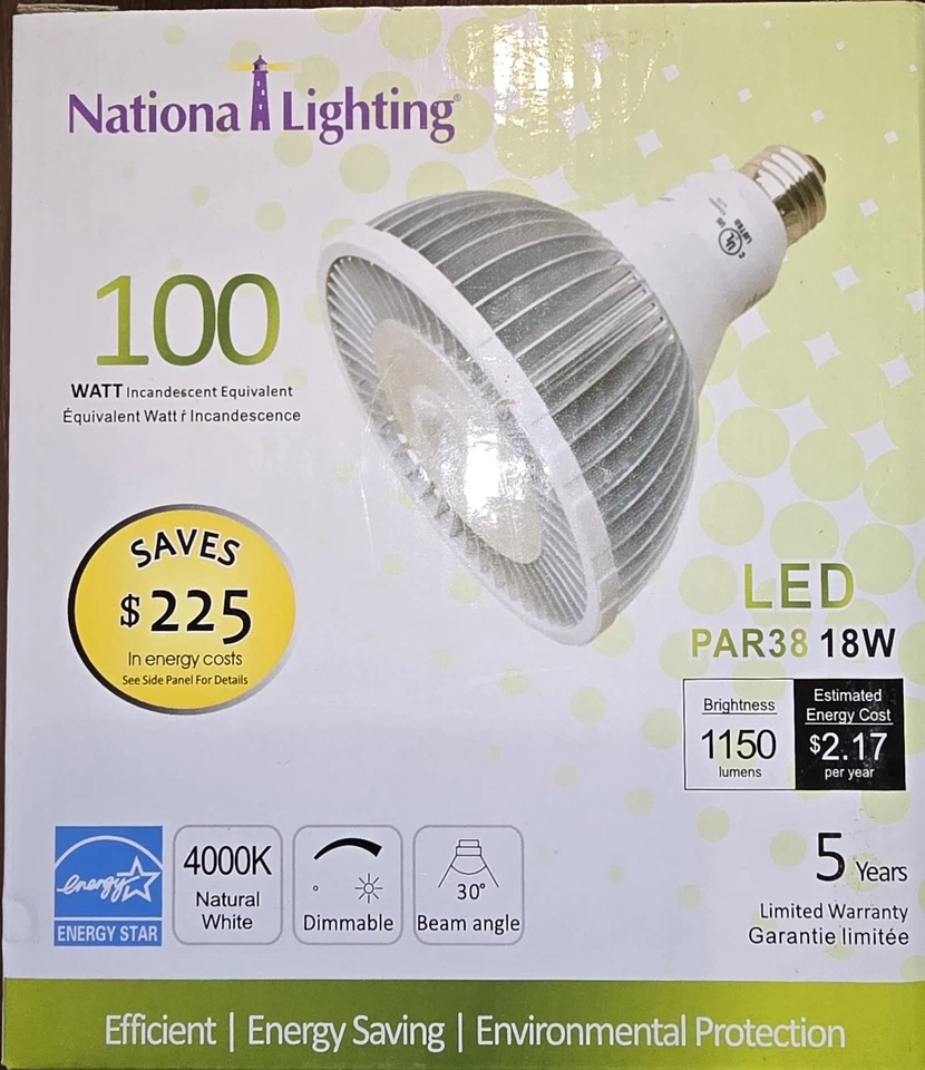 National Lighting LED PAR38 18W (LEDL-18PAR38-4000K) Track, Recessed, & Retrofit - Image 1 of 4