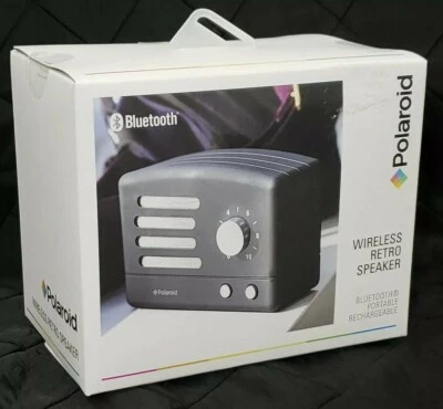 Retro Wireless Speaker With Bluetooth Portable Rechargeable Polaroid PBT5505 NEW - Image 1 of 4