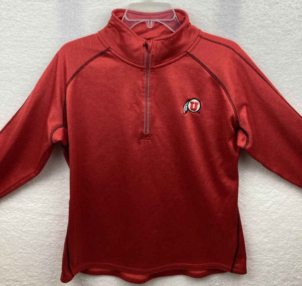Utah Utes KA For Her 1/4 Zip Pullover Top L/G  Red  Long Sleeve Shirt Active VG - Image 1 of 4