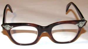 VINTAGE AO LOGO AMERICAN OPTICAL 42□20 4 1/4 BRILLE! BRAUNER SCHILDPATT! - Bild 1 von 21