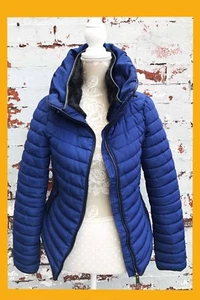 ZARA COAT PUFFA STYLE JACKET ANORAK/FAUX FUR COLLAR + HOOD (S) SCHOOL COAT /191 - Picture 1 of 11